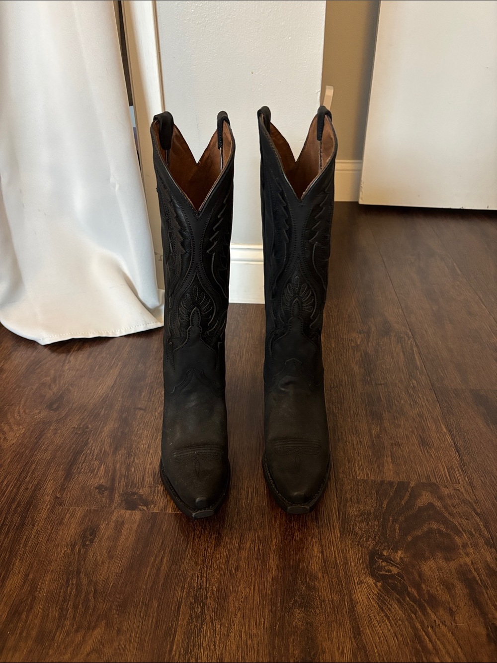 Circle G Black Embroidered Over-the-Knee Western Boots - Picture 3 of 5